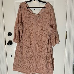 Pink Plus Lace Dress
